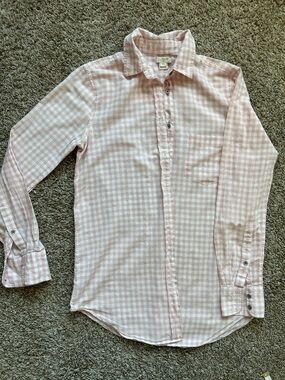 J. Crew Light Pink Gingham Button-Down Shirt